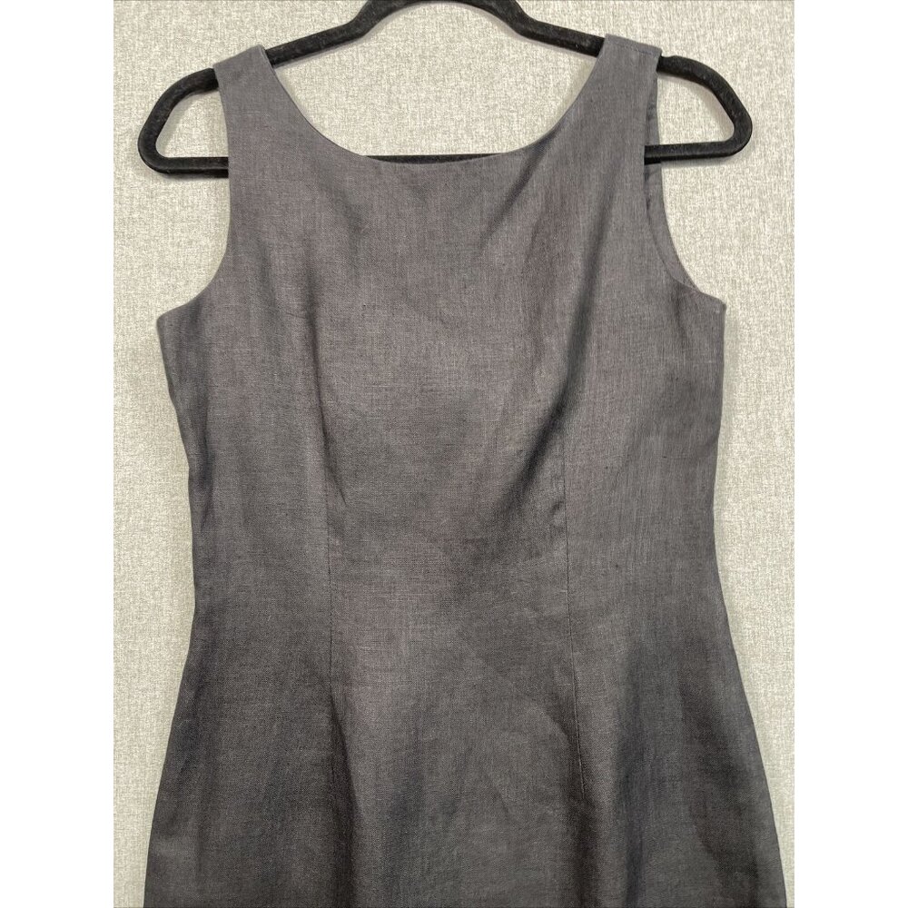 Steven Stockman Women’s 100% Linen Dress Size 4 Black Back Bow - Picture 4 of 11